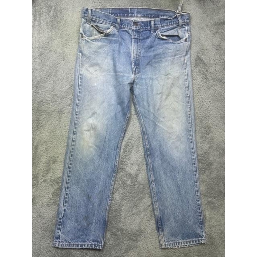 VTG Levis 505 Jeans Mens 38x30‎ Regular Fit Straight Leg Distressed Orange Tab